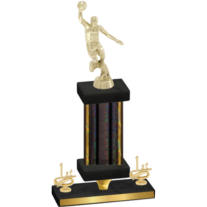 Premium Single Black Glacier First Place Basketball Trophy
