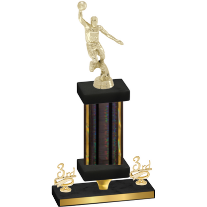 Premium Single Black Glacier Third Place Basketball Trophy