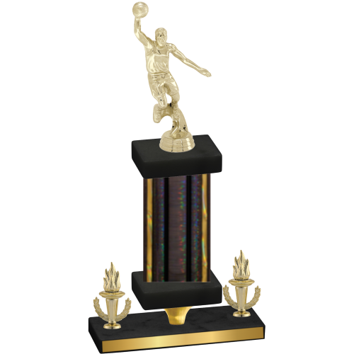 Premium Single Black Glacier Victory Basketball Trophy