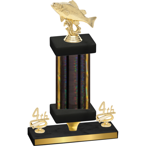 Premium Single Black Glacier Fourth Place Fishing Trophy