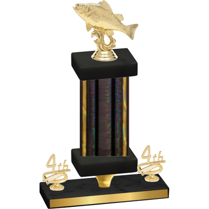 Premium Single Black Glacier Fourth Place Fishing Trophy