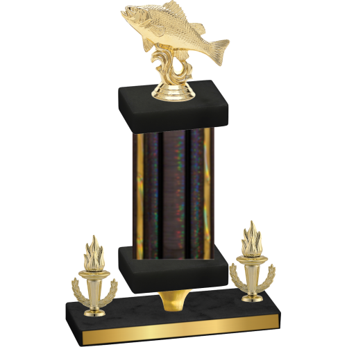 Premium Single Black Glacier Victory Fishing Trophy