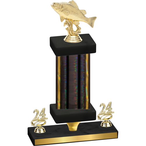 Premium Single Black Glacier Year Fishing Trophy