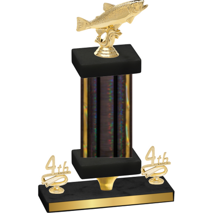 Premium Single Black Glacier Fourth Place Fishing Trophy