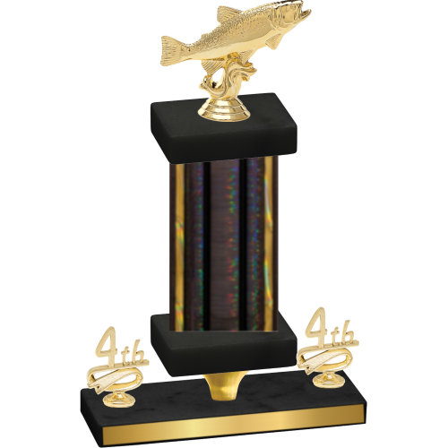 Premium Single Black Glacier Fourth Place Fishing Trophy