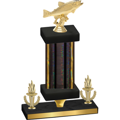 Premium Single Black Glacier Victory Fishing Trophy