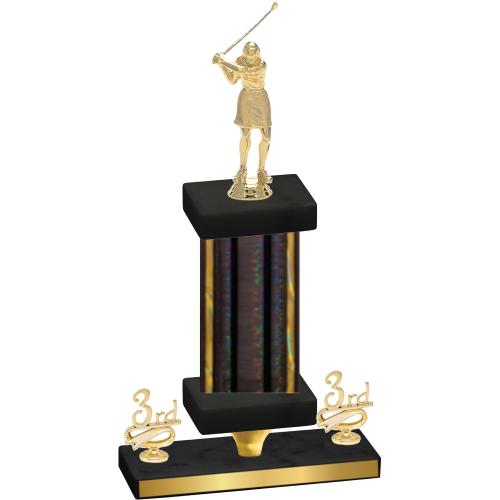 Premium Single Black Glacier Third Place Golf Trophy