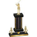 Premium Single Black Glacier Victory Golf Trophy