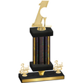 Premium Single Black Glacier Third Place Golf Trophy