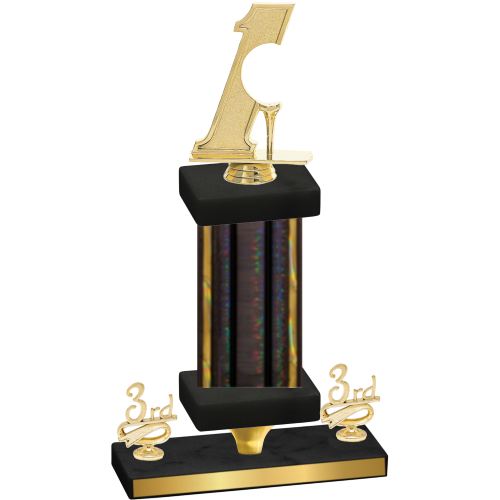 Premium Single Black Glacier Third Place Golf Trophy