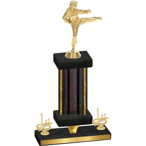Premium Single Black Glacier First Place Karate Trophy