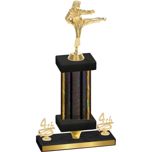 Premium Single Black Glacier Fourth Place Karate Trophy