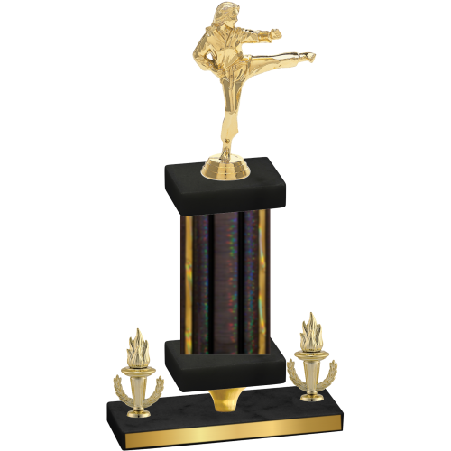 Premium Single Black Glacier Victory Karate Trophy