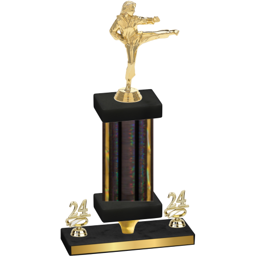 Premium Single Black Glacier Year Karate Trophy