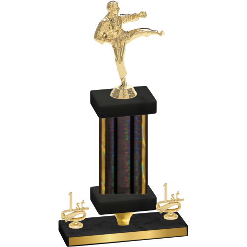 Premium Single Black Glacier First Place Karate Trophy