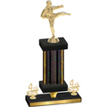Premium Single Black Glacier Fourth Place Karate Trophy