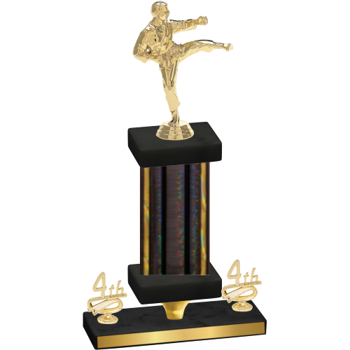 Premium Single Black Glacier Fourth Place Karate Trophy