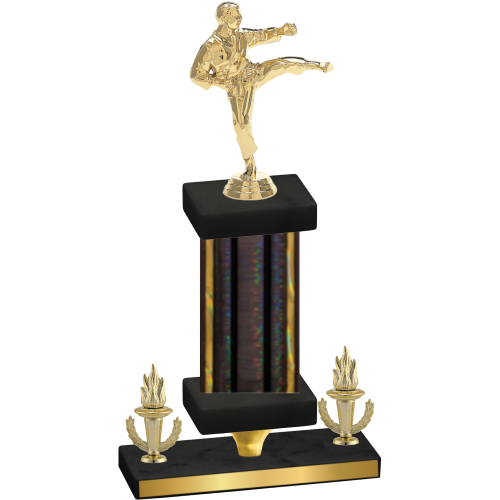 Premium Single Black Glacier Victory Karate Trophy