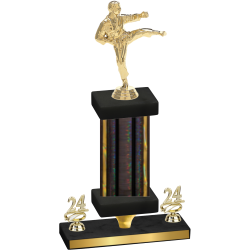 Premium Single Black Glacier Year Karate Trophy