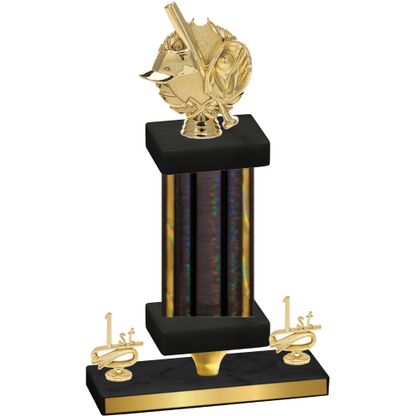Premium Single Black Glacier First Place Baseball Trophy
