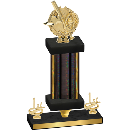Premium Single Black Glacier First Place Baseball Trophy
