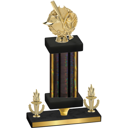 Premium Single Black Glacier Victory Baseball Trophy