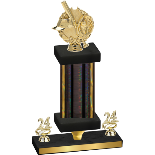 Premium Single Black Glacier Year Baseball Trophy