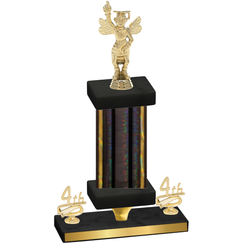 Premium Single Black Glacier Fourth Place Academics Trophy
