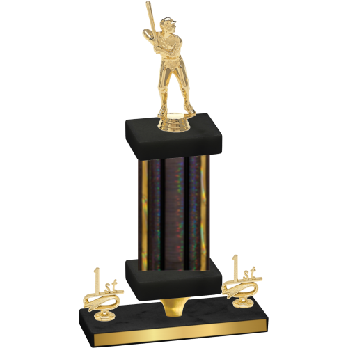 Premium Single Black Glacier First Place Baseball Trophy