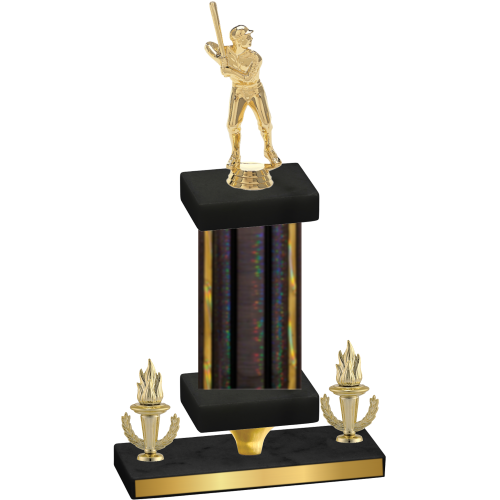 Premium Single Black Glacier Victory Baseball Trophy