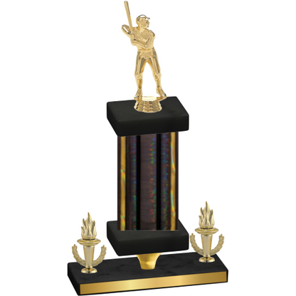 Premium Single Black Glacier Victory Baseball Trophy