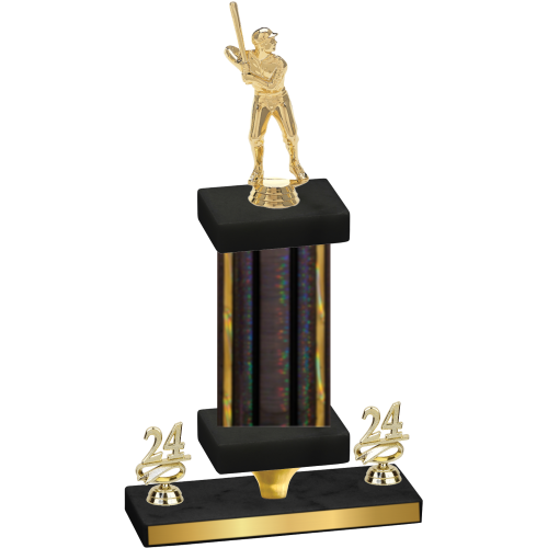 Premium Single Black Glacier Year Baseball Trophy