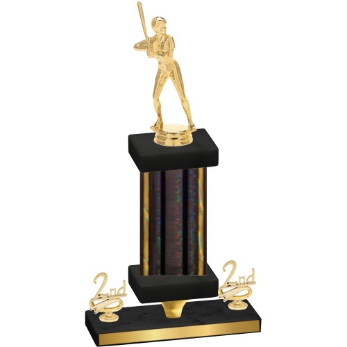 Premium Single Black Glacier Second Place Softball Trophy