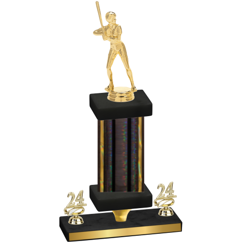 Premium Single Black Glacier Year Softball Trophy