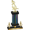 Premium Single Black Carbon Fiber Victory Football Trophy