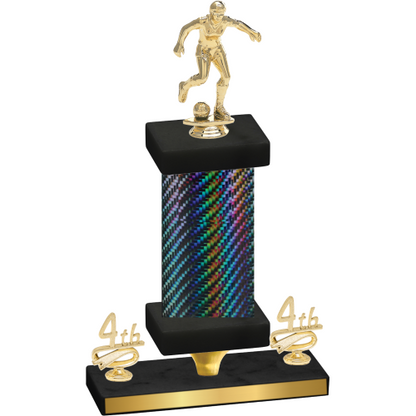 Premium Single Black Carbon Fiber Fourth Place Soccer Trophy
