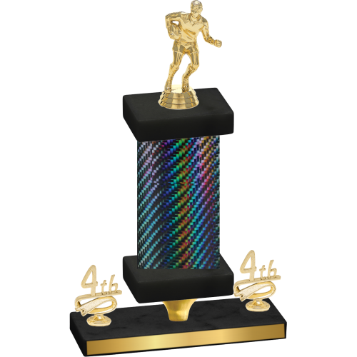 Premium Single Black Carbon Fiber Fourth Place Rugby Trophy
