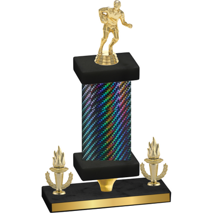 Premium Single Black Carbon Fiber Victory Rugby Trophy