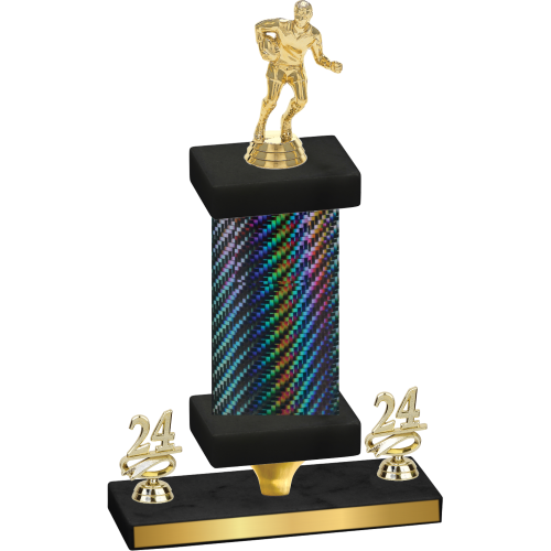 Premium Single Black Carbon Fiber Year Rugby Trophy