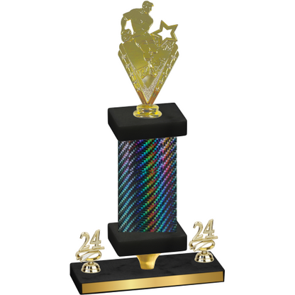 Premium Single Black Carbon Fiber Year Rugby Trophy