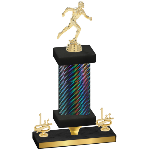 Premium Single Black Carbon Fiber First Place Running Trophy