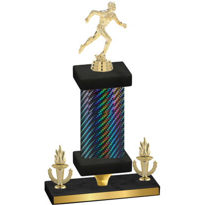 Premium Single Black Carbon Fiber Victory Running Trophy