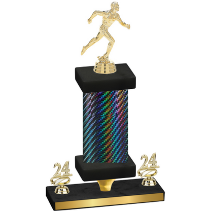 Premium Single Black Carbon Fiber Year Running Trophy