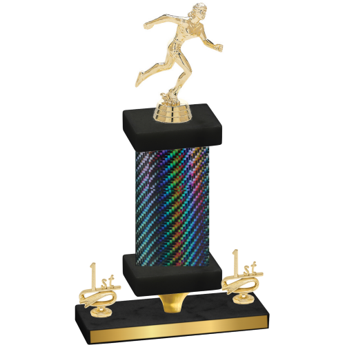 Premium Single Black Carbon Fiber First Place Running Trophy