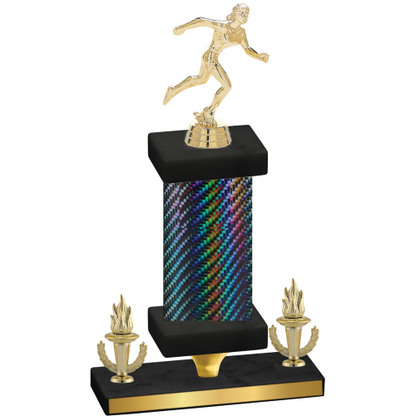 Premium Single Black Carbon Fiber Victory Running Trophy