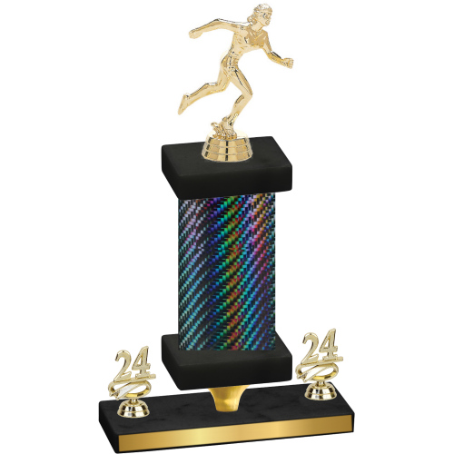 Premium Single Black Carbon Fiber Year Running Trophy