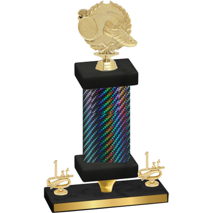 Premium Single Black Carbon Fiber First Place Running Trophy