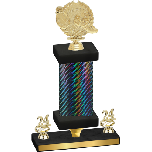 Premium Single Black Carbon Fiber Year Running Trophy