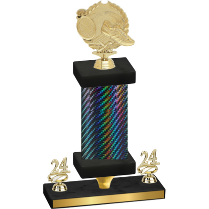 Premium Single Black Carbon Fiber Year Running Trophy