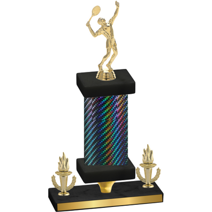 Premium Single Black Carbon Fiber Victory Tennis Trophy